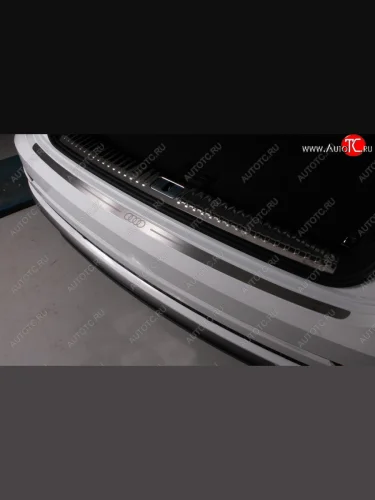 Накладка на задний бампер ТСС Тюнинг (лист шлифованный, логотип audi) Audi Q8 4MN (2018-2022)