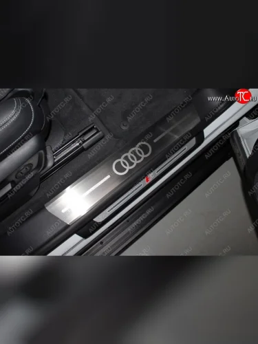 Накладки на пороги (4 шт) ТСС Тюнинг (лист шлифованный, логотип audi ) Audi Q8 4MN (2018-2022)