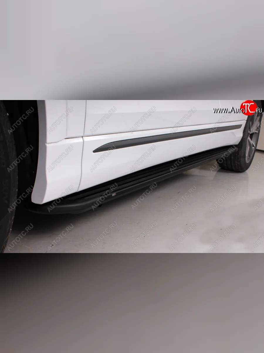 Пороги алюминиевые TCC Tюнинг Slim Line Audi Q8 4MN (2018-2022) (черные)  в Керчи Республика Крым