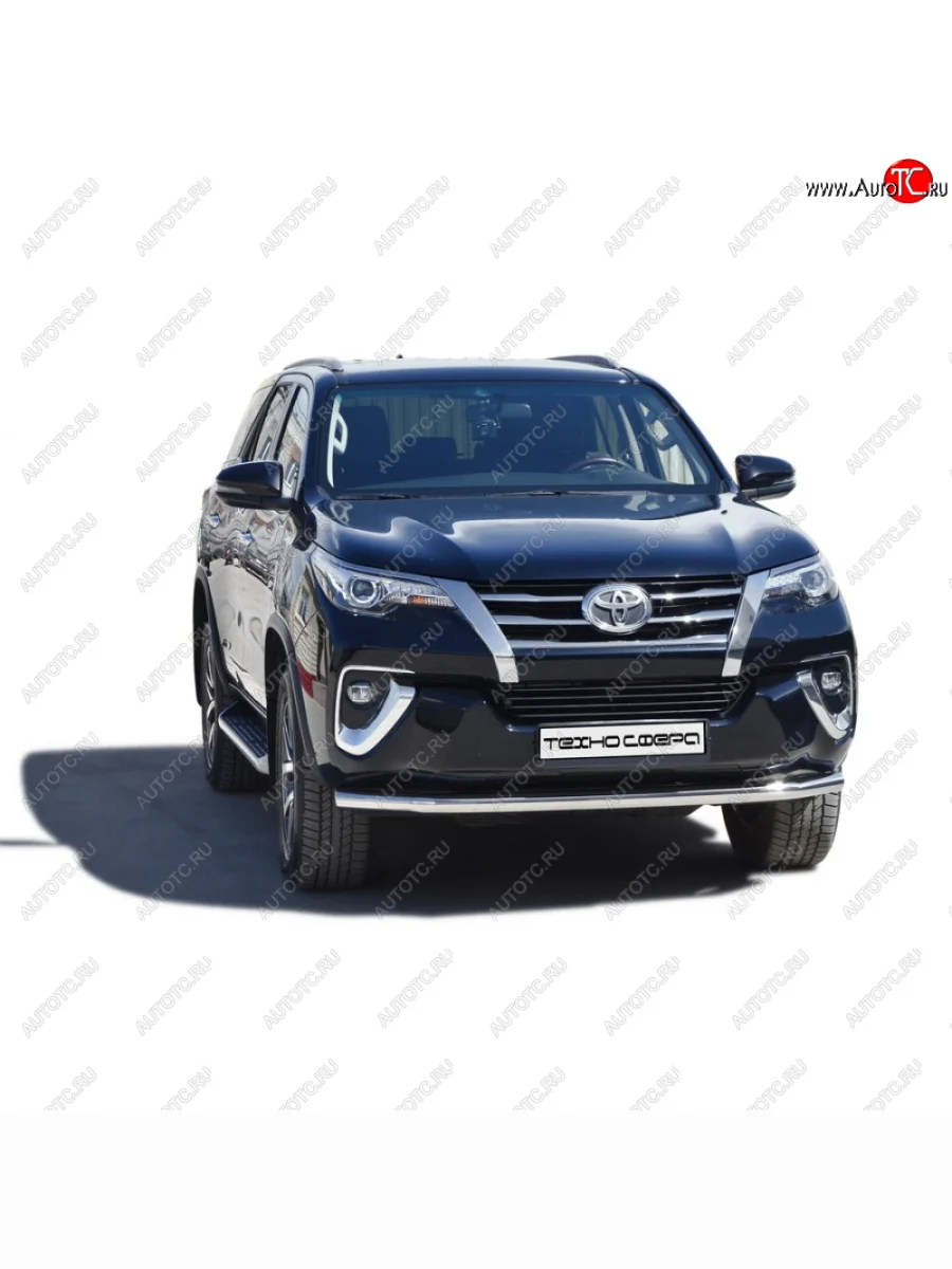 Защита переда труба нержавейка d63.5, Техно сфера  Toyota Fortuner (2004-2025) AN50/AN60, AN160 (Нержавейка)  с доставкой в г. Керчь