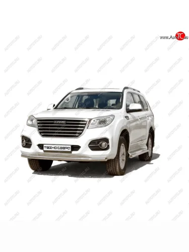 Защита переда труба нержавейка d63.5, Техно Сфера (Нержавейка) Haval H9 (2015-2021) дорестайлинг, 1-ый рестайлинг, 2-ой рестайлинг