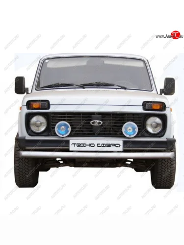 Защита переда труба нержавейка d63,5, Техно Сфера (Нержавейка) Лада ВАЗ нива 4х4  2131 (1993-2025) 5 дв. дорестайлинг, Урбан 3 дв. дорестайлинг, Урбан 5 дв. дорестайлинг, 5 дв. 1-ый рестайлинг, Урбан 5 дв. рестайлинг, (Legend) 5 дв. 2-ой рестайлинг