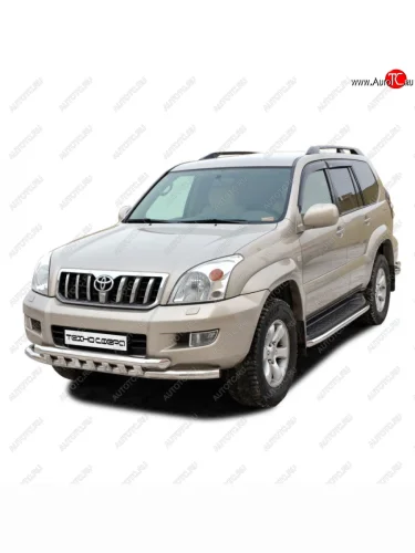 Защита порогов труба декор с полимерным покрытием d51, Техно Сфера Toyota Land Cruiser Prado  J120 (2002-2009)