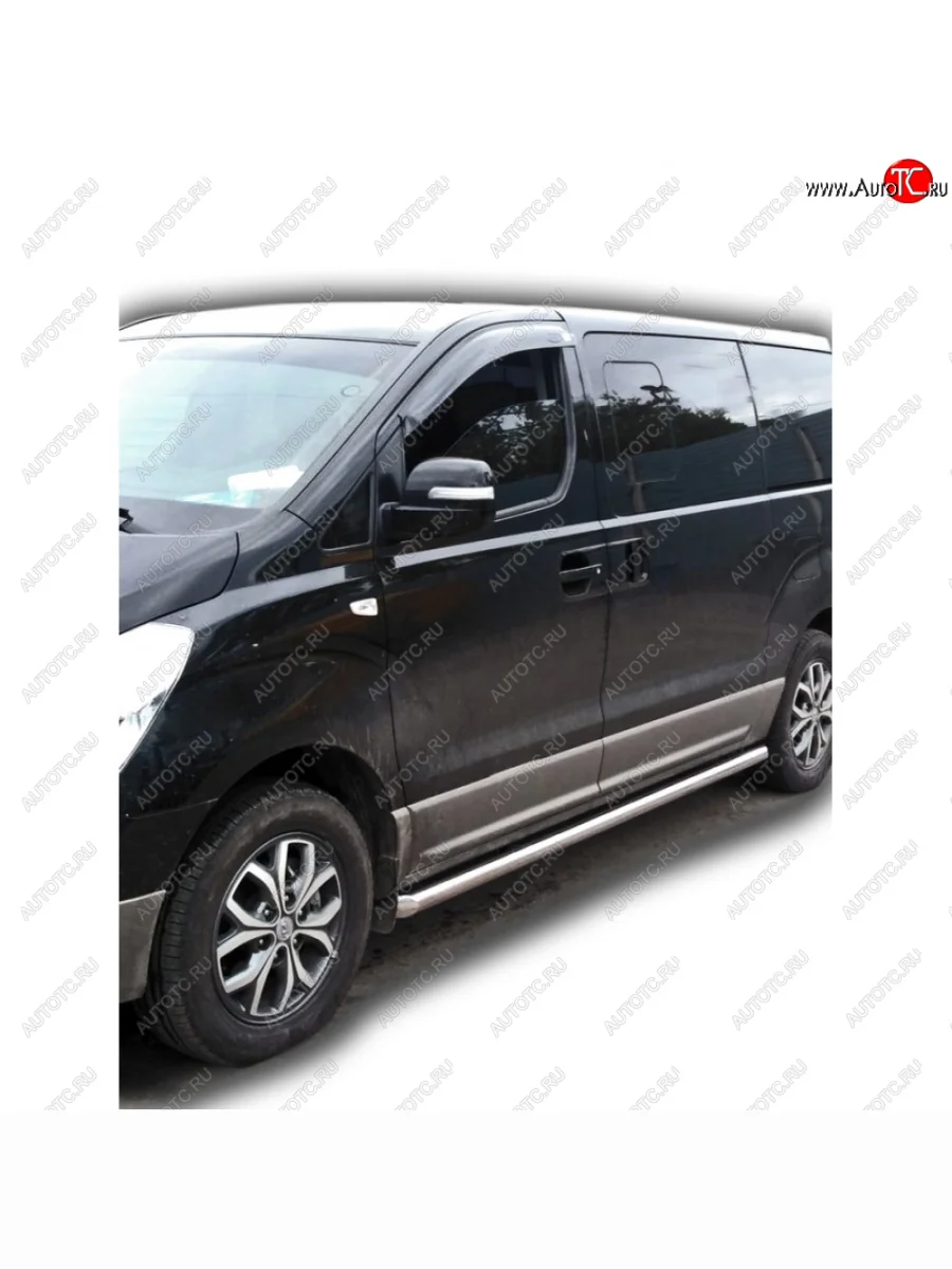 Защита порогов труба нержавейка d63,5, Техно Сфера Hyundai Starex/Grand Starex/H1 TQ дорестайлинг (2007-2013) (Нержавейка)  с доставкой в г. Керчь