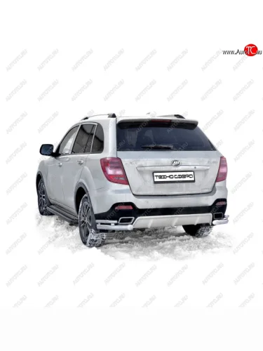 Защита порогов с алюминиевым листом нержавейка d63.5, Техно Сфера Lifan X60 (2011-2025) дорестайлинг, 1-ый рестайлинг, 2-ой рестайлинг