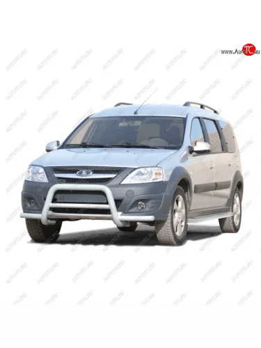 Защита порогов с алюминиевым листом с полимерным покрытием d63.5, Техно Сфера Лада ВАЗ Ларгус (2012-2025) дорестайлинг R90, рестайлинг R90