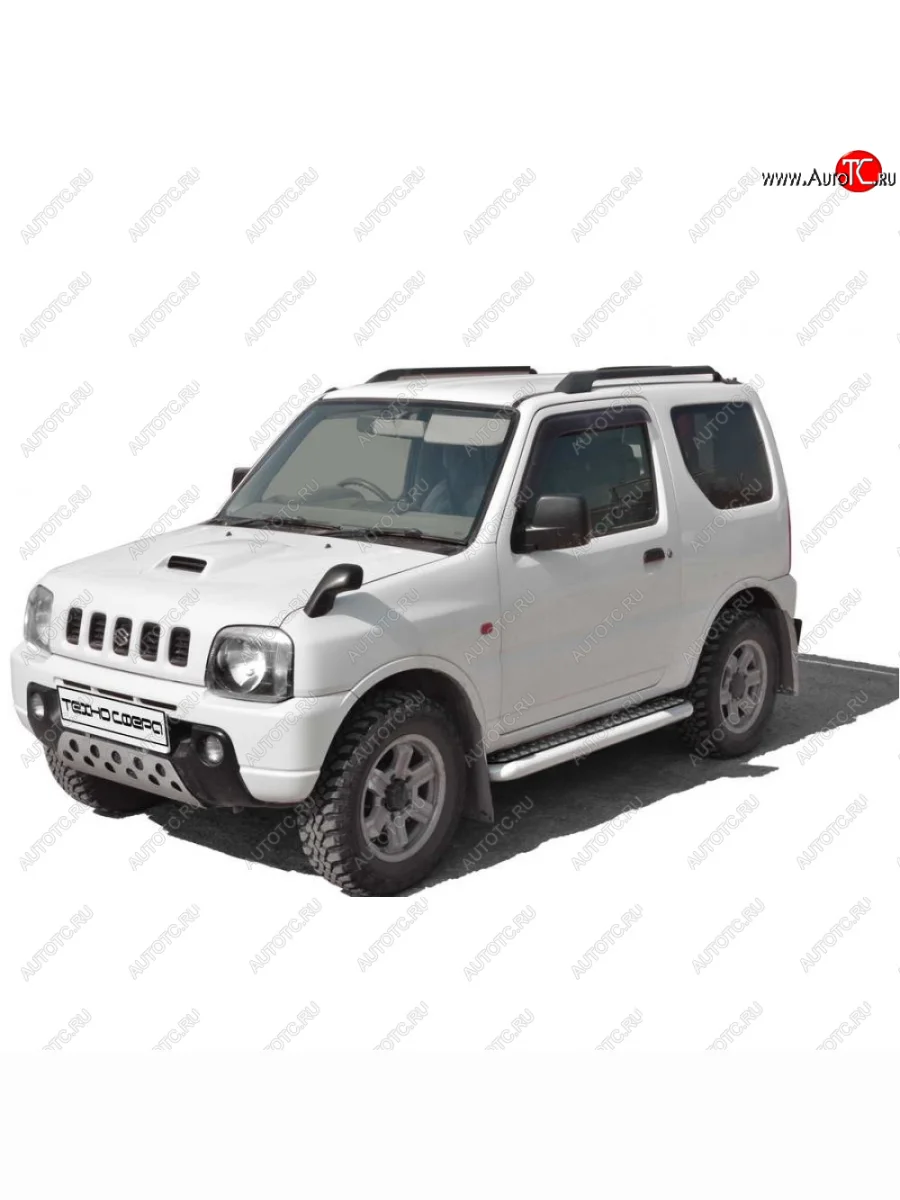 Защита порогов с алюминиевым листом с полимерным покрытием d63.5, Техно Сфера Suzuki Jimny JB23/JB43 дорестайлинг (1998-2001) (Черный матовый)  с доставкой в г. Керчь