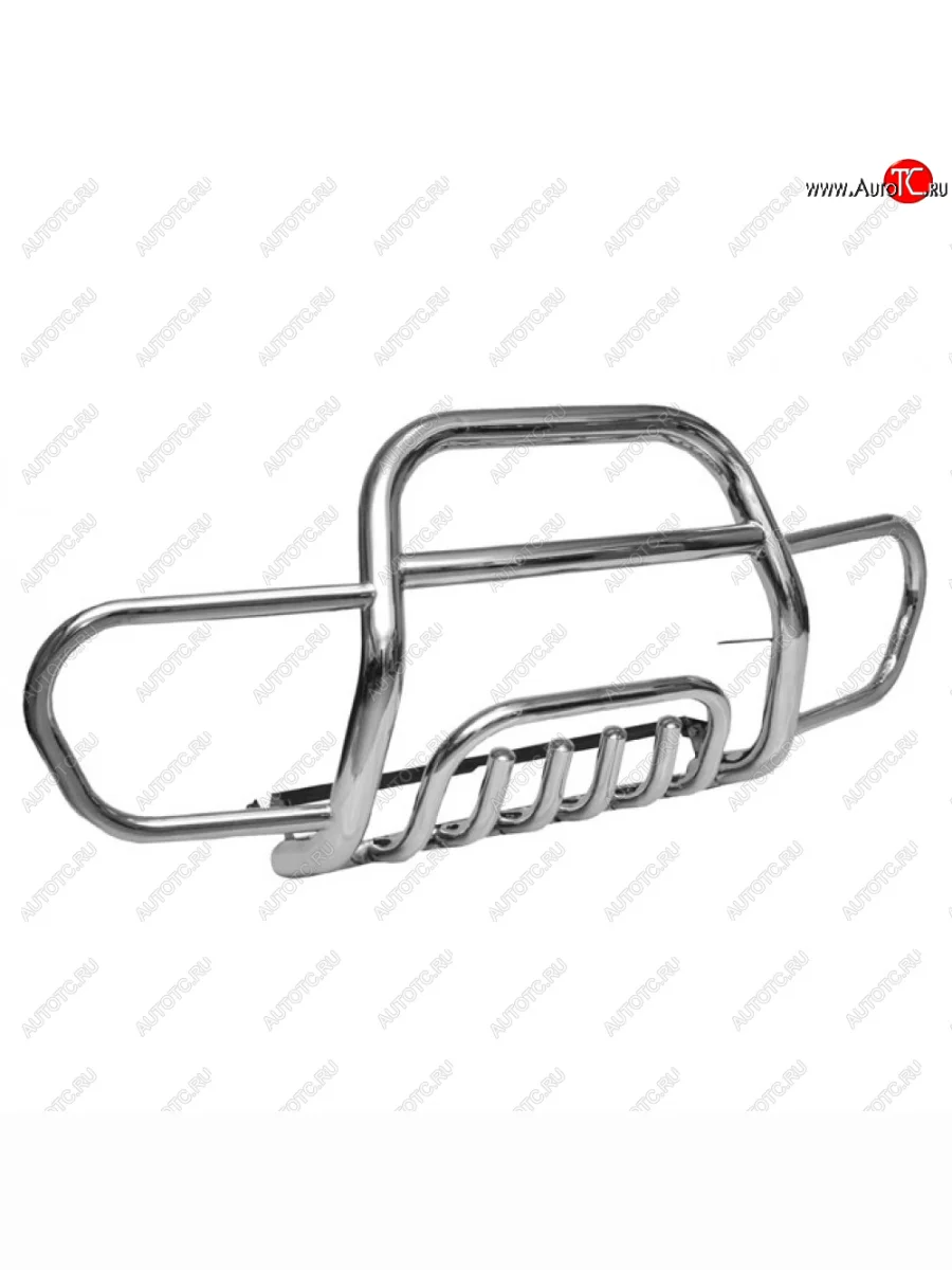 Передок труба сверху с ушами с дополнительной защитой двигателя нержавейка d63.5, Техно Сфера  Лада ВАЗ 2123 (Нива Шевроле) (2009-2021) (Нержавейка)  в Воронеже Воронежской области