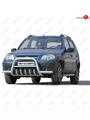  Передок низкий с усами с дополнительной защитой двигателя с полимерным покрытием, Техно Сфера Лада ВАЗ 2123 (Нива Шевроле) (2009-2021) 1 рестайлинг, 2 рестайлинг