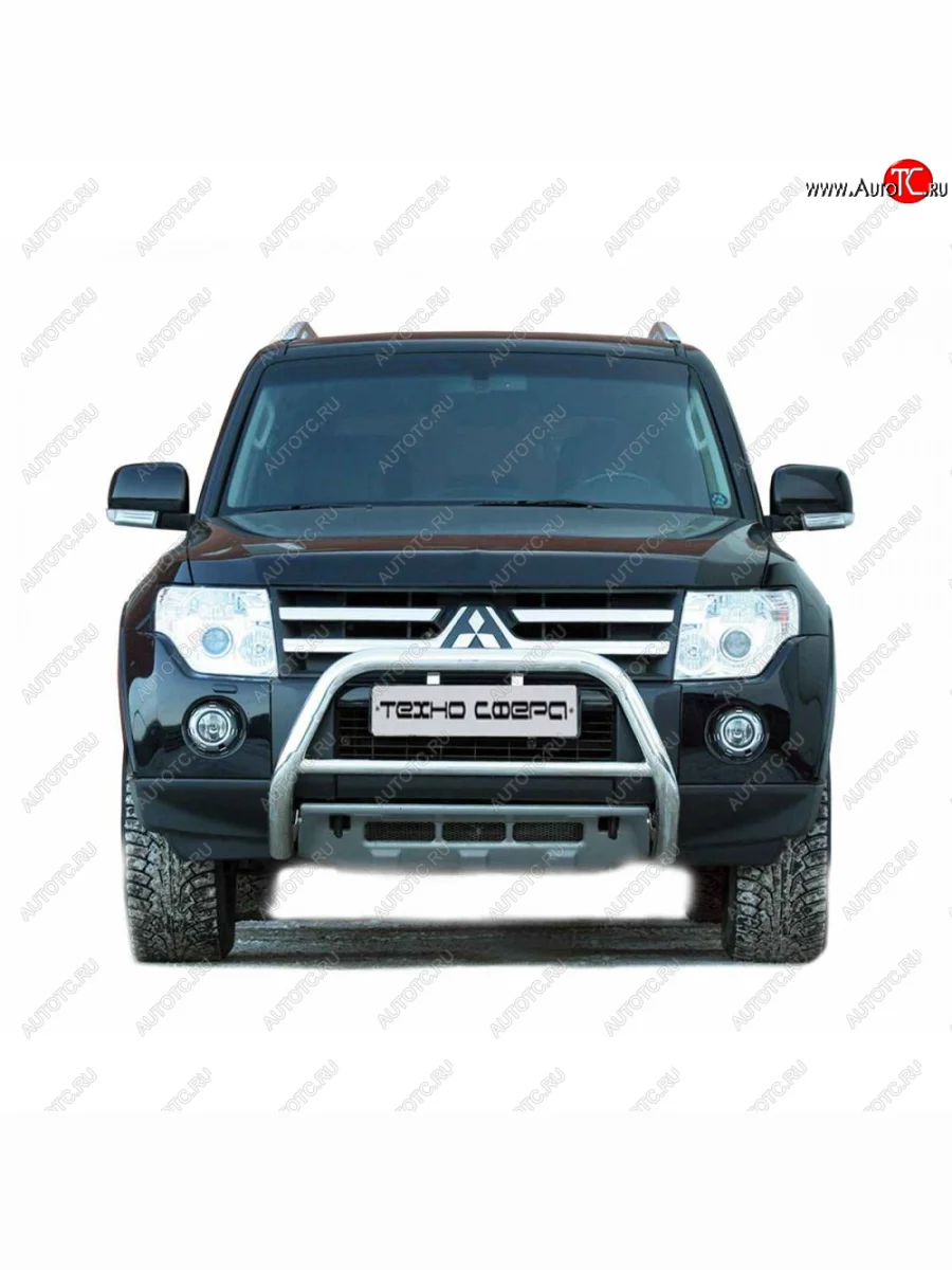 Передок низкий d63.5, Техно Сфера  Mitsubishi Pajero (2006-2020) 4 V90, 4 V80 (Нержавейка)  в Перми Пермском крае