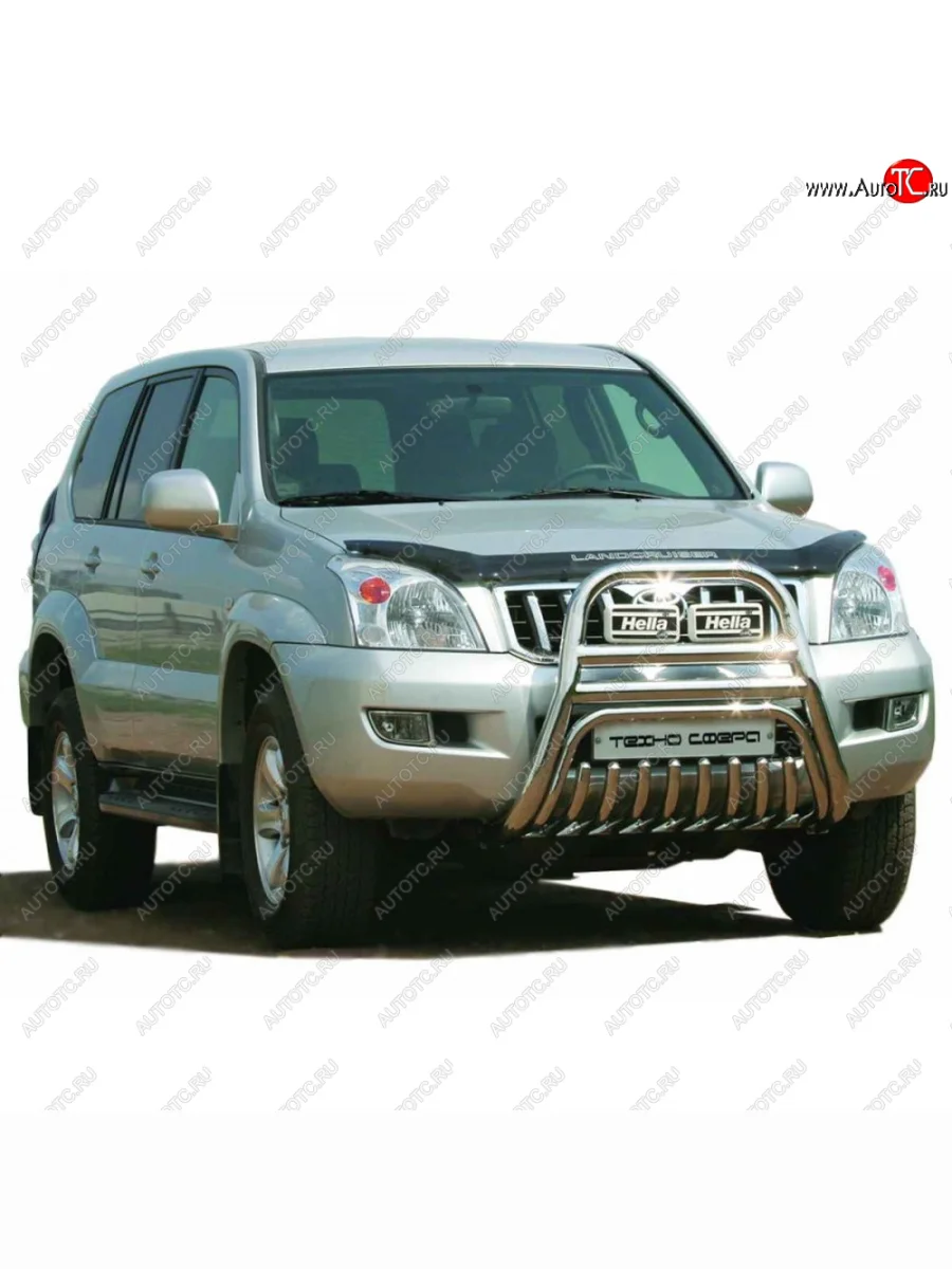  Передок с защитой двигателя нержавейка d63.5, Техно Сфера  Toyota Land Cruiser Prado (2002-2009) J120 (Нержавейка)  с доставкой в г. Керчь