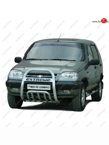 Передок низ с трубой с дополнительной защитой двигателя с полимерным покрытием, Техно Сфера Лада ВАЗ 2123 (Нива Шевроле) 1 рестайлинг (2009-2020)