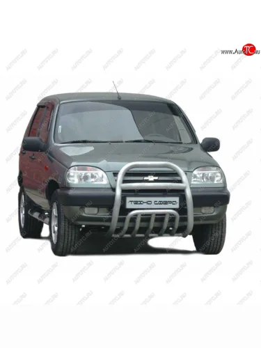 Передок с дополнительной защитой двигателя труба сверху, Техно Сфера Лада ВАЗ 2123 (Нива Шевроле) (2002-2008) дорестайлинг