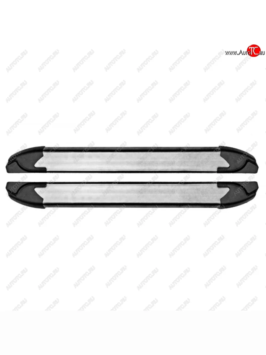 Пороги бумер III алюминиевые рифленые, Техно Сфера  Лада ВАЗ нива 4х4 (1993-2025) 2131 (Черный глянец)  с доставкой в г. Самара