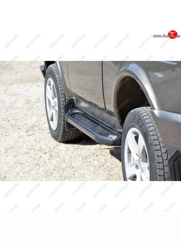 Пороги бумер II алюминиевые с полимерным покрытием с резинкой, Техно Сфера Лада ВАЗ нива 4х4 ( 2131,  2121,  2121 (Legend)) (2014-2025) Урбан 3 дв. дорестайлинг, Урбан 5 дв. дорестайлинг, Урбан, Урбан 5 дв. рестайлинг, (Legend) 5 дв. 2-ой рестайлинг, 3 дв. 2-ой рестайлинг