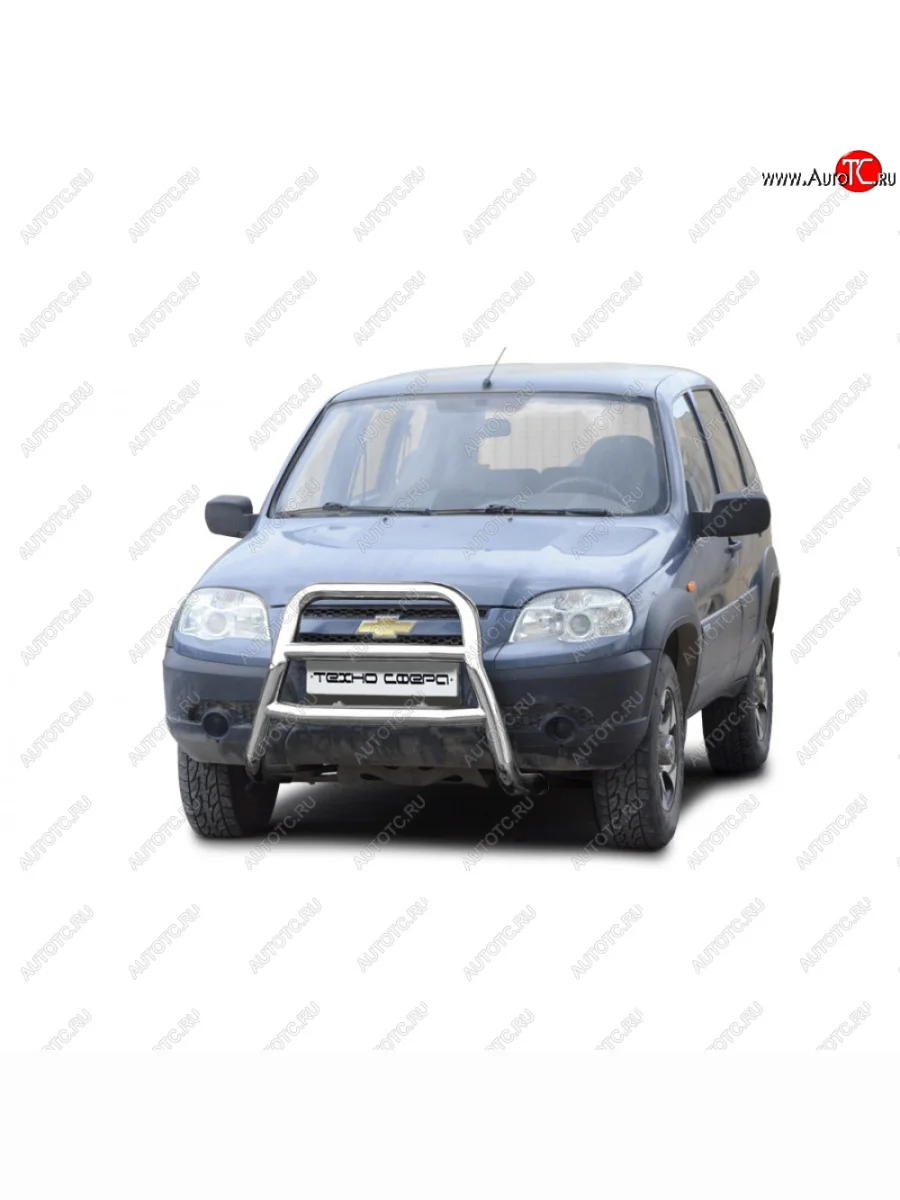 Передок высокий с двумя перемычками нержавейка, Техно Сфера  Лада ВАЗ 2123 (Нива Шевроле) (2009-2021) (Нержавейка)  в Воронеже Воронежской области