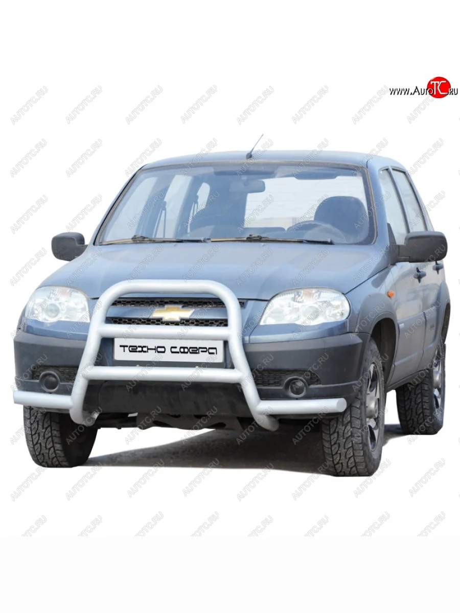  Передок высокий с усами с двумя перемычками нержавейка, Техно Сфера  Лада ВАЗ 2123 (Нива Шевроле) (2009-2021) (Нержавейка)  с доставкой в г. Керчь