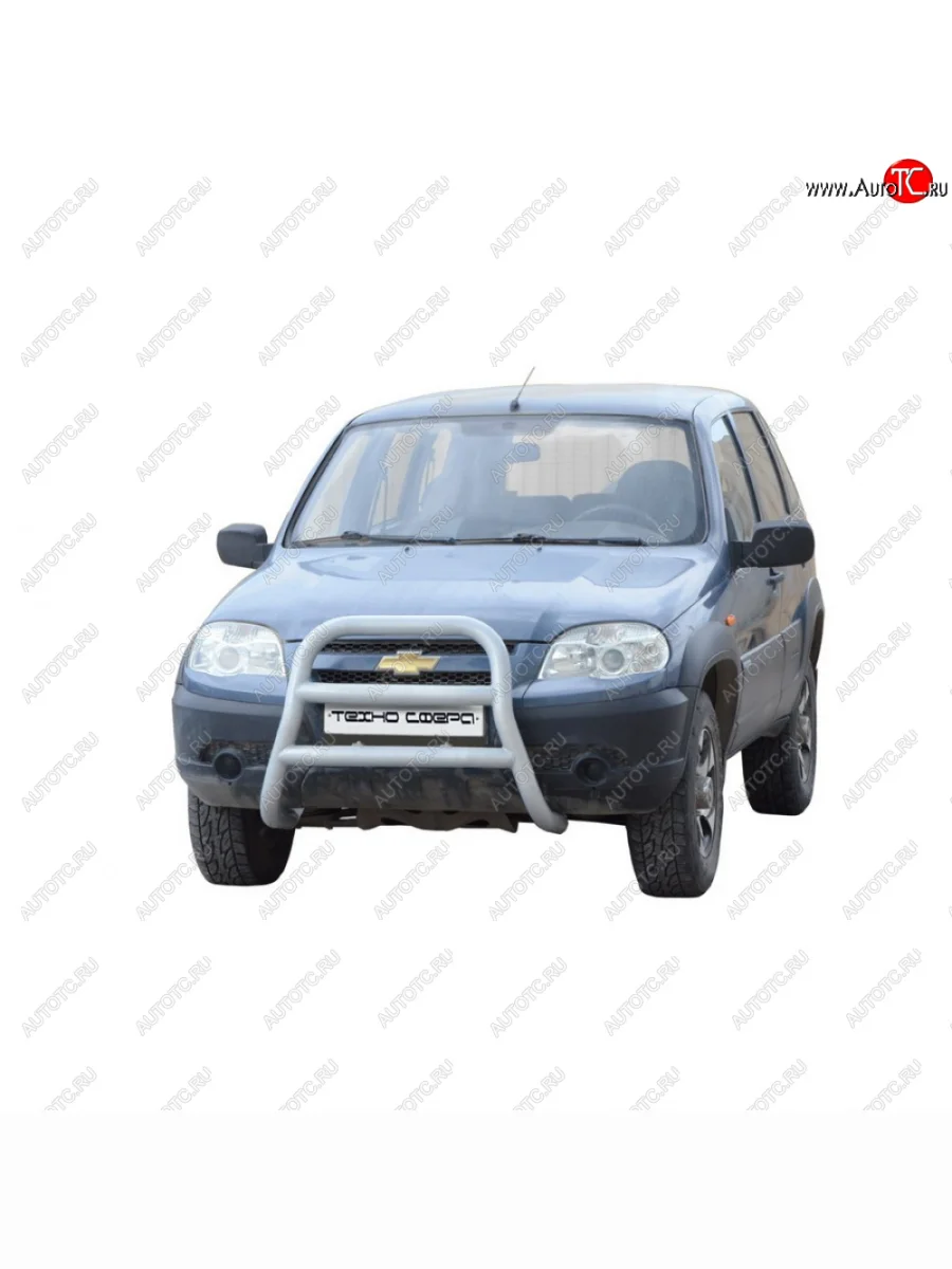 Передок высокий с двумя перемычками с полимерным покрытием, Техно Сфера Лада ВАЗ 2123 (Нива Шевроле) 1 рестайлинг (2009-2020) ( Черный матовый)  с доставкой в г. Керчь