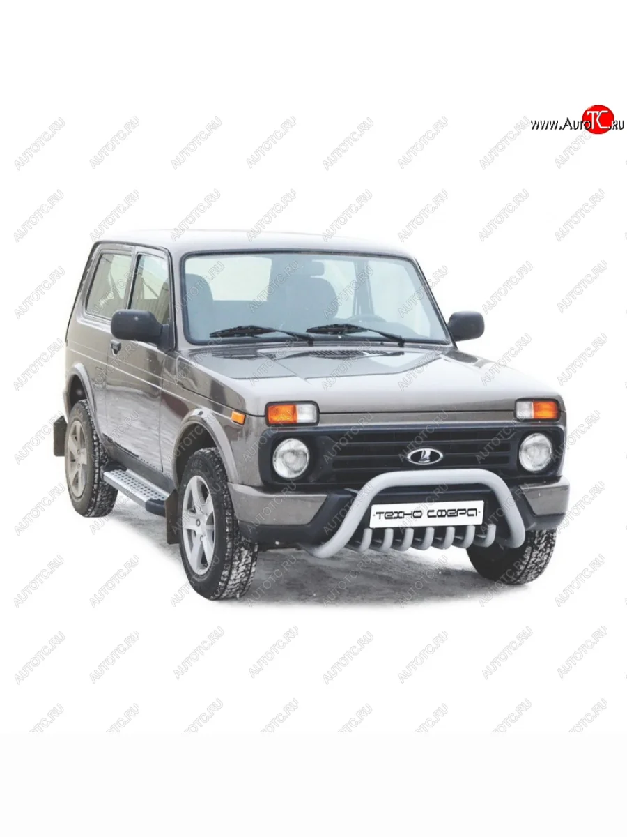 Пороги бумер I алюминиевые с резинкой с полимерным покрытием, Техно Сфера Лада ВАЗ Нива 4х4 2121 3 дв. дорестайлинг (1977-2019) (Черный матовый)