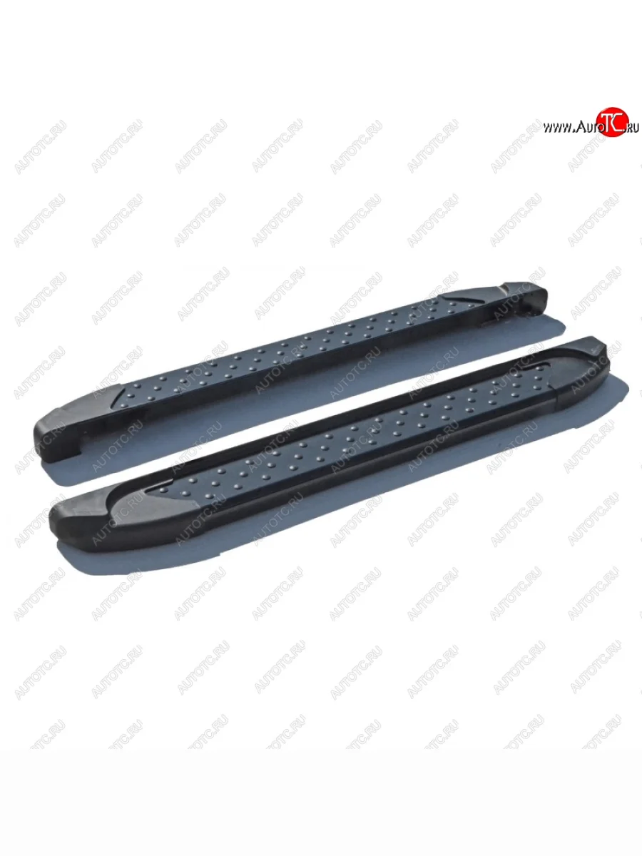 Пороги бумер алюминиевые с полимерным покрытием с резинкой, Техно Сфера Лада ВАЗ XRAY (2016-2022) (Черный глянец)  в Керчи Республика Крым