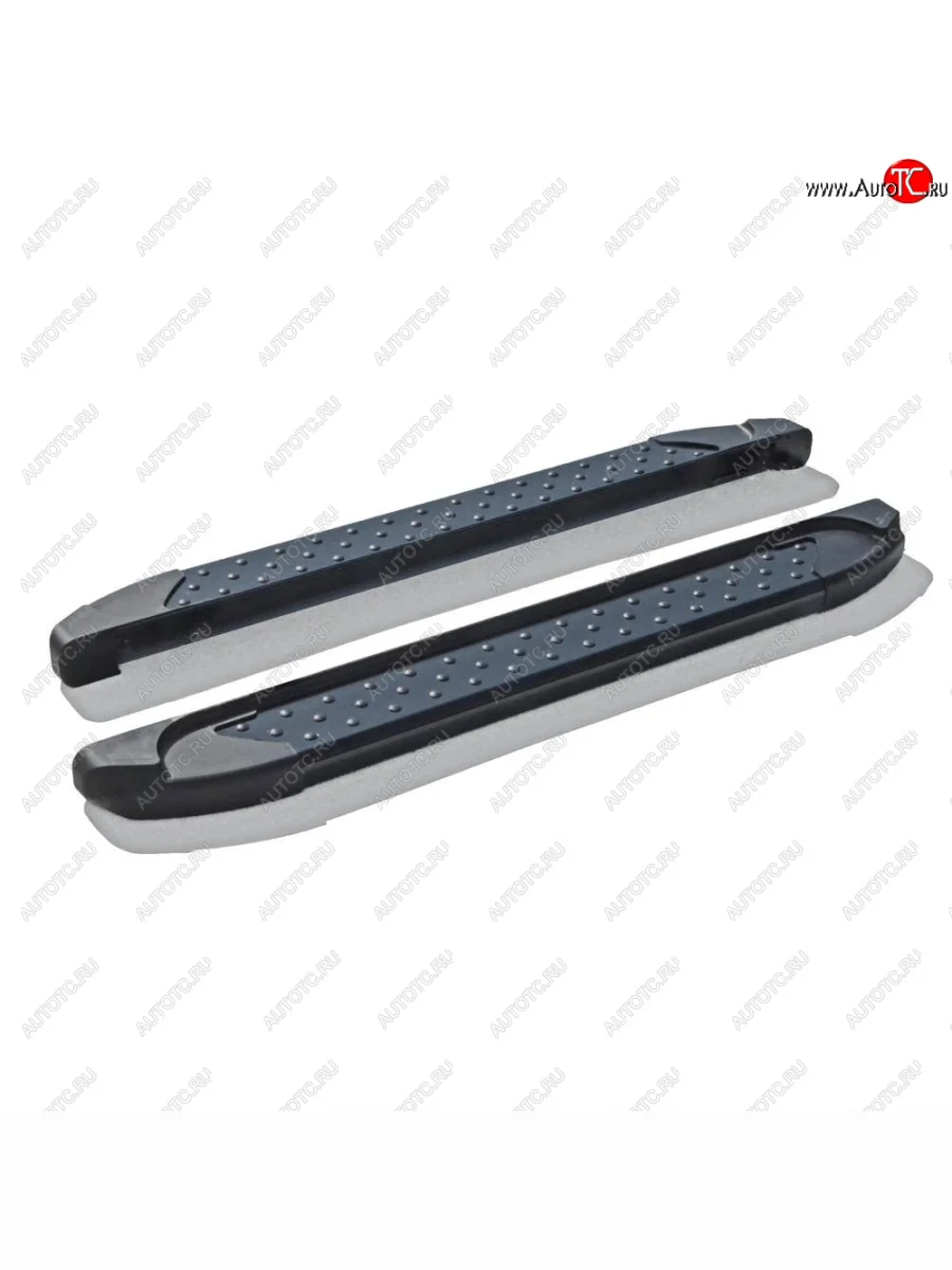 Пороги бумер алюминиевые с полимерным покрытием с резинкой, Техно Сфера Лада ВАЗ нива 4х4 2131 (Legend) 5 дв. 2-ой рестайлинг (2021-2025) (Черный матовый)  в Керчи Республика Крым