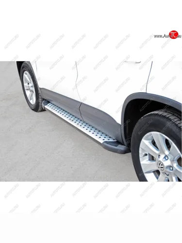 Пороги бумер алюминиевые с резинкой, Техно Сфера Volkswagen Tiguan ( NF,  Mk2) (2006-2022) дорестайлинг, рестайлинг