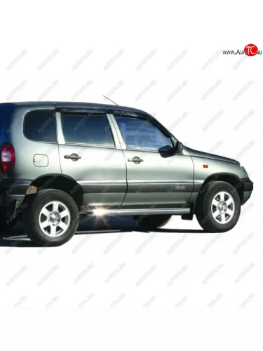 Пороги труба люкс d76, Техно Сфера (Нержавейка) Лада ВАЗ 2123 (Нива Шевроле) 1 рестайлинг (2009-2020)