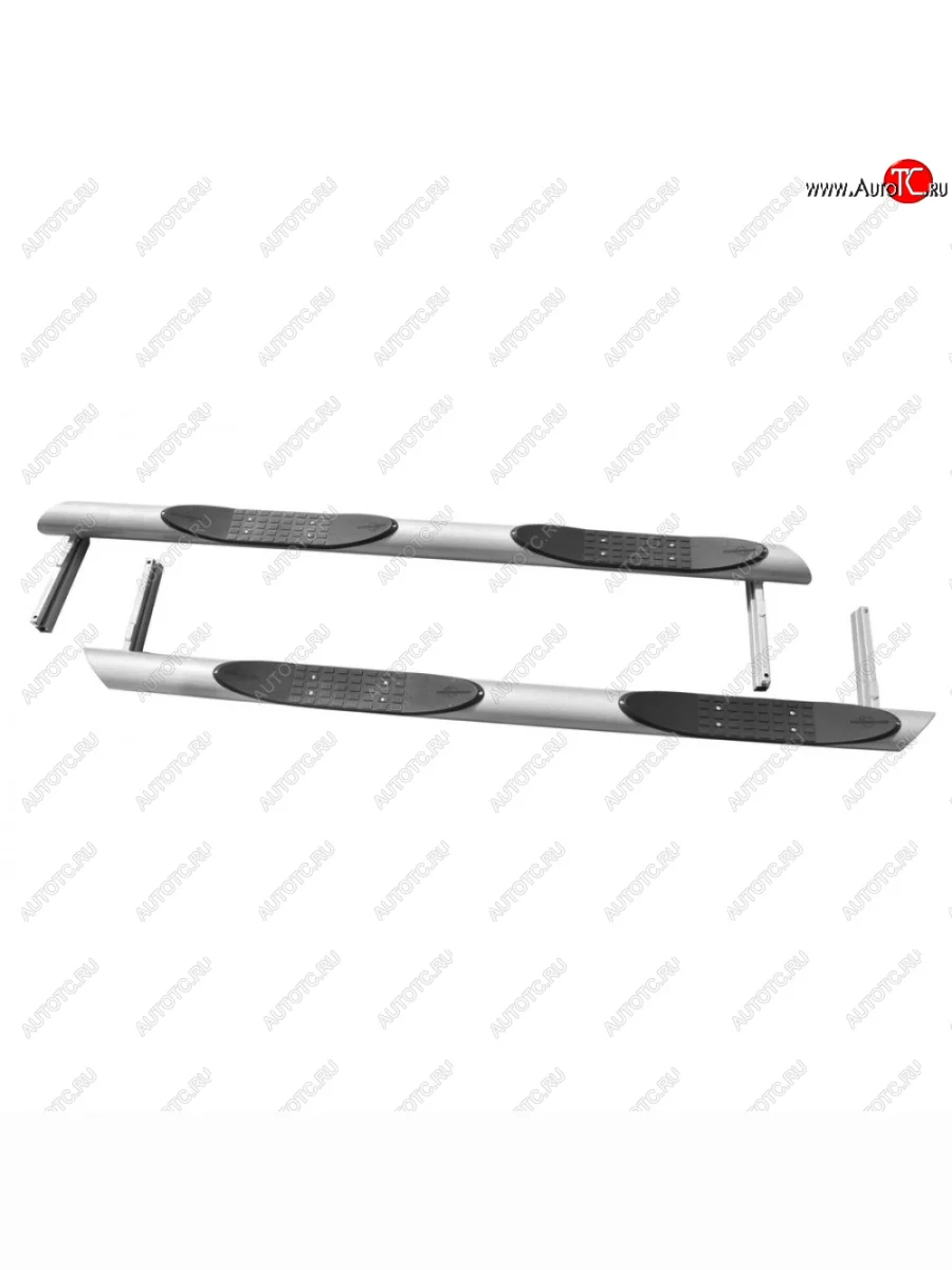 Пороги труба люкс с проступью с полимерным покрытием, Техно Сфера Лада ВАЗ нива 4х4 2131 (Legend) 5 дв. 2-ой рестайлинг (2021-2025) (Черный глянец)  в Керчи Республика Крым