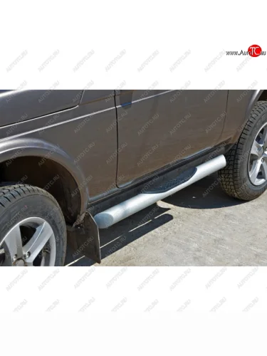  Пороги труба люкс с проступью с полимерным покрытием, Техно Сфера Лада ВАЗ Нива 4х4  2121 - нива 4х4 ( 2121-80,  2121 Бронто,  2121,  2121 (Legend))