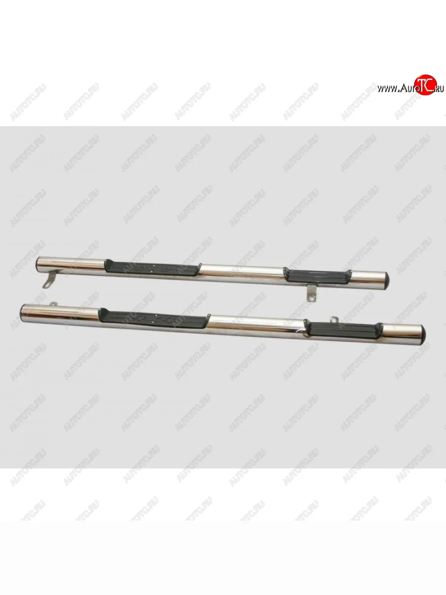 Пороги труба люкс с проступью нержавейк d76 , Техно Сфера Лада ВАЗ 2123 (Нива Шевроле) дорестайлинг (2002-2008) (Нержавейка)  в Керчи Республика Крым