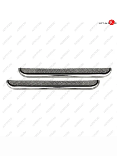 Пороги с алюминиевым листом d51 нержавейка, Техно Сфера (Нержавейка) Лада ВАЗ Нива 4х4  2121 - нива 4х4 ( 2121-80,  2121 Бронто,  2121,  2121 (Legend))