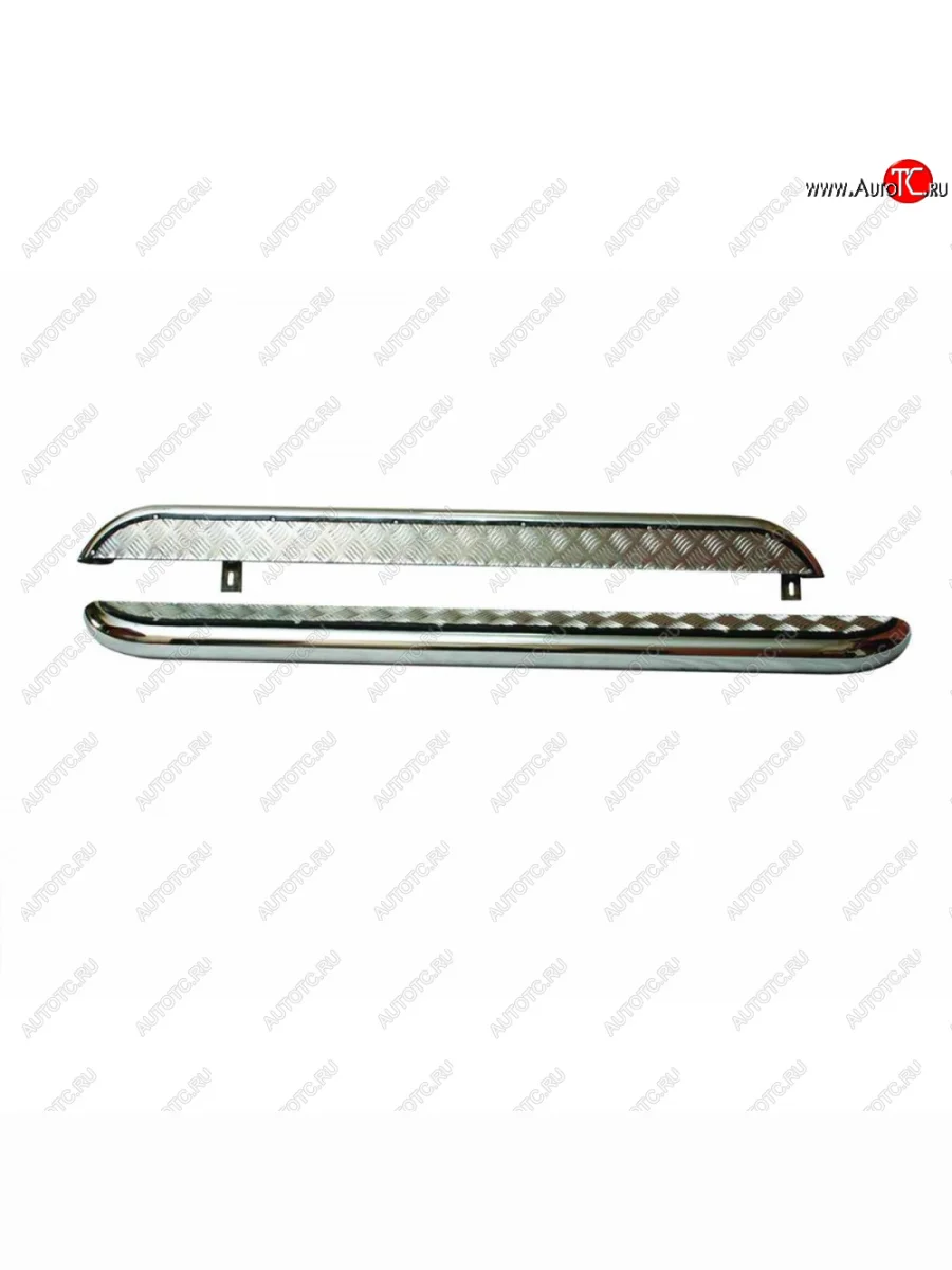 Пороги с алюминиевым листом нержавейка d63,5, Техно Сфера Лада ВАЗ нива 4х4 2121 (Legend) 3 дв. 2-ой рестайлинг (2021-2025)  в Керчи Республика Крым