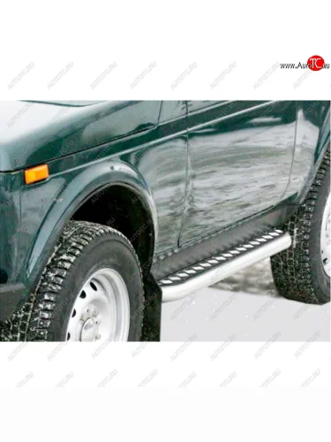 Пороги с алюминиевым листом с полимерным покрытием d51, Техно Сфера Лада ВАЗ Нива 4х4  2121 - нива 4х4 ( 2121 Бронто,  2121,  2121 (Legend))