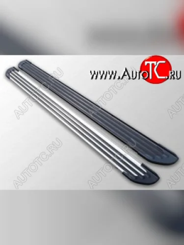 Пороги алюминиевые ТСС Тюнинг (Slim Line Silver) Chevrolet Captiva  дорестайлинг (2006-2011)