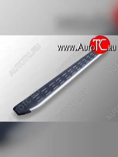 Пороги алюминиевые с пластиковой накладкой ТСС Тюнинг (серый) Chevrolet Captiva  дорестайлинг (2006-2011)