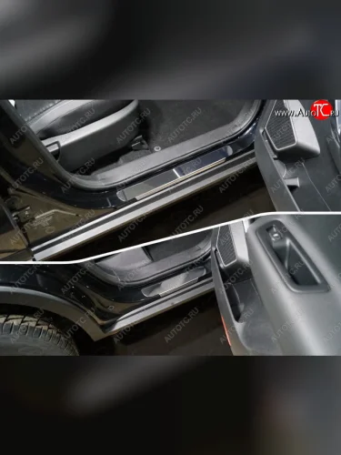 Накладки на пороги (4 шт) (лист зеркальный) Geely Atlas NL3 (2016-2022)
