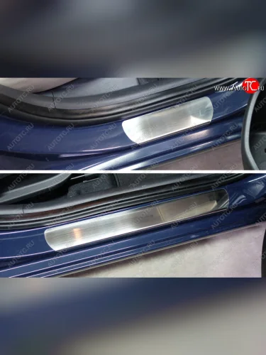 Накладки на пороги ТСС Тюнинг (лист шлифованный) Hyundai Elantra AD дорестайлинг (2016-2019)