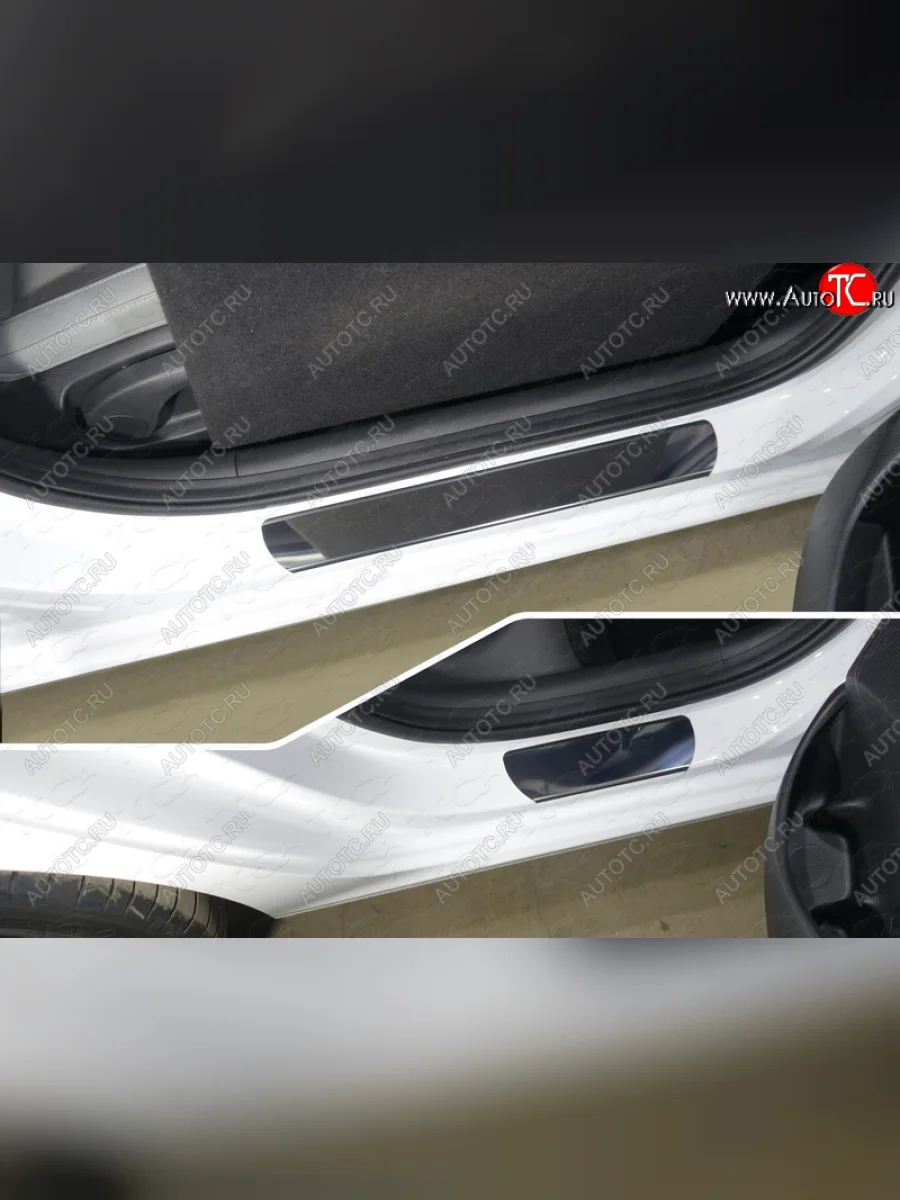 Накладки на пороги (4 шт) ТСС Тюнинг Hyundai I30 3 PD универсал (2017-2020) (лист зеркальный)  в Перми Пермском крае