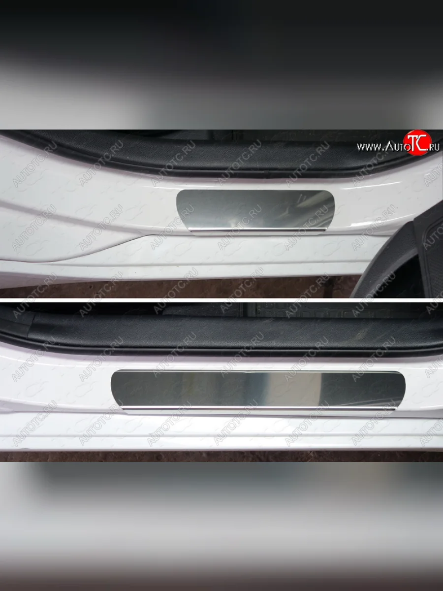 Накладки на пороги ТСС Тюнинг Hyundai I40 1 VF дорестайлинг седан (2011-2015) (Лист зеркальный)  в Самаре Самарской области