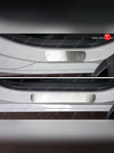 Накладки на порожки салона ТСС Тюнинг (Лист шлифованный) Hyundai I40 1 VF дорестайлинг седан (2011-2015)