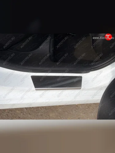 Накладки на порожки салона ТСС Тюнинг (Лист шлифованный) Hyundai Sonata LF дорестайлинг (2014-2017)