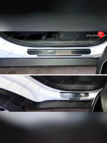 Накладки на порожки салона ТСС Тюнинг (Лист зеркальный) Hyundai Creta GS рестайлинг (2019-2021)