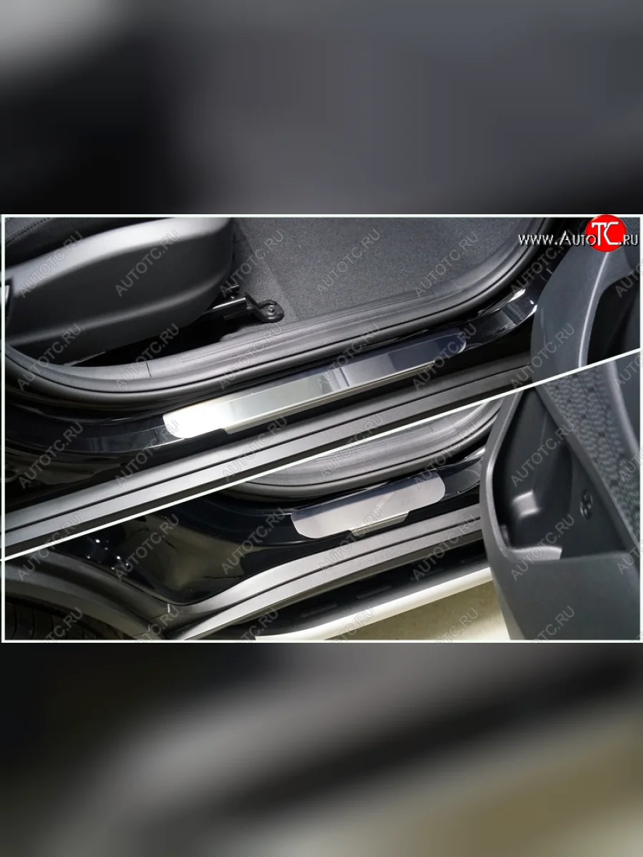 Накладки на порожки салона ТСС Тюнинг Hyundai Creta SU (2020-2022) (Лист зеркальный)  в Керчи Республика Крым