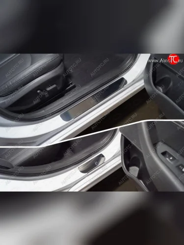 Накладки на порожки салона (Лист зеркальный) Hyundai Sonata LF рестайлинг (2017-2019)