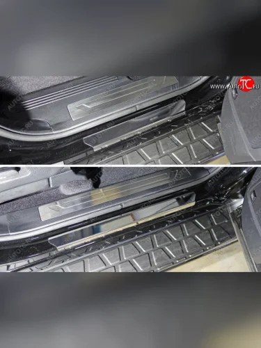 Накладки на пороги ТСС Тюнинг (Лист зеркальный) KIA Mohave HM рестайлинг (2017-2020)