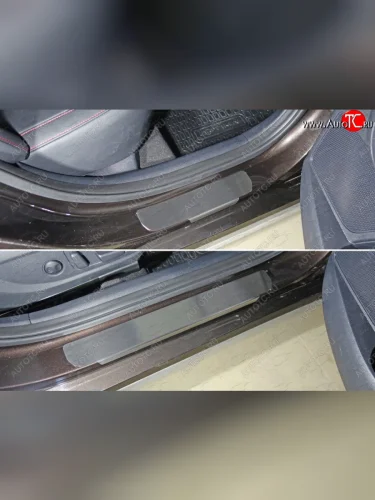 Накладки на пороги ТСС Тюнинг (лист шлифованный) KIA Optima 4 JF дорестайлинг седан (2016-2018)