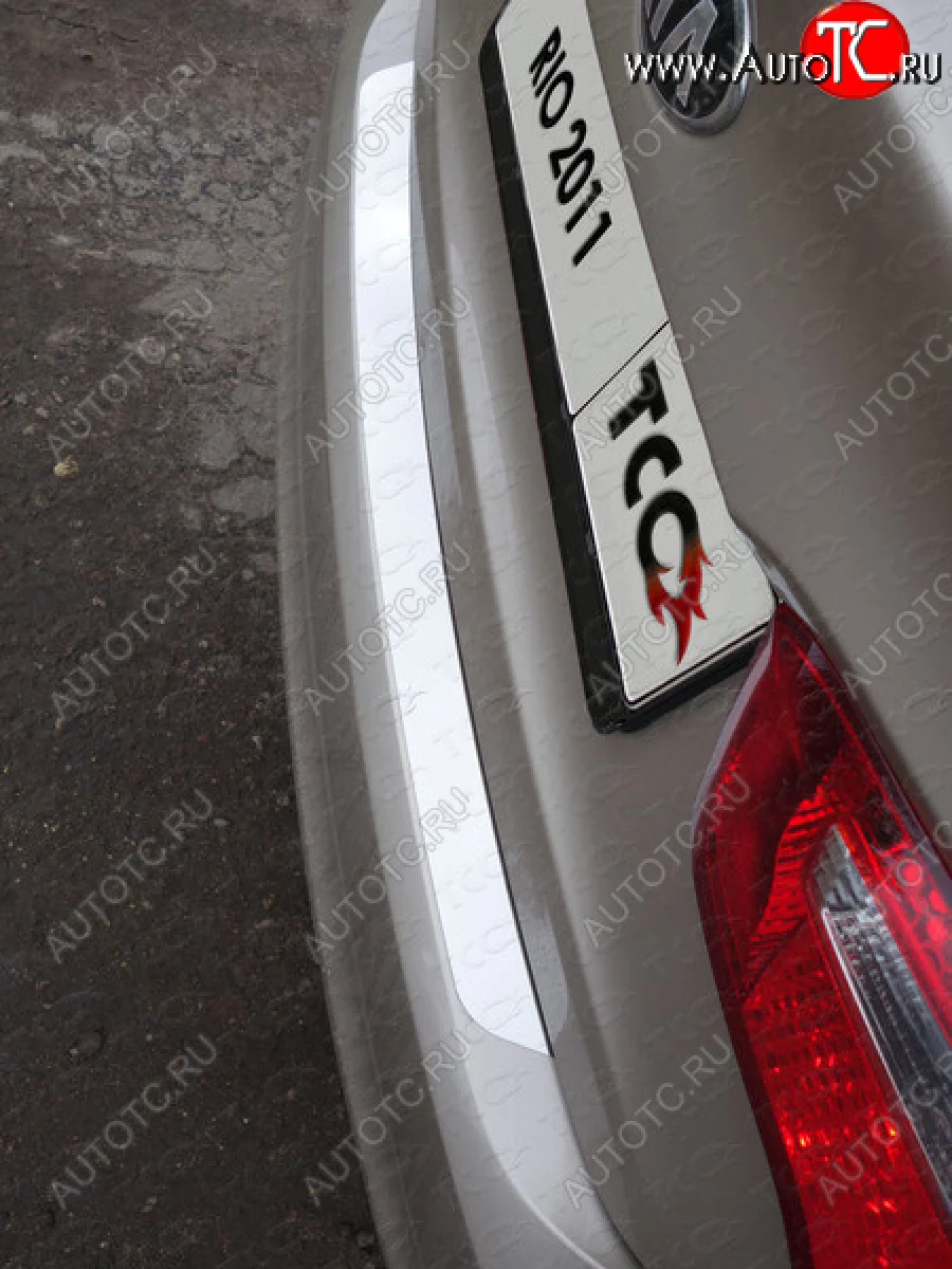 Накладка на задний бампер ТСС Тюнинг KIA Rio 3 QB дорестайлинг седан (2011-2015) (Лист шлифованный)  с доставкой в г. Пермь