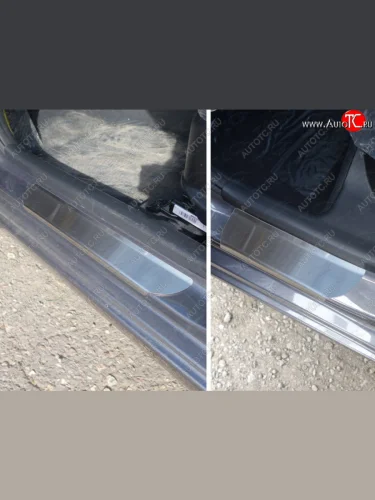 Накладки на пороги ТСС Тюнинг (Лист шлифованный) KIA Rio 3 QB дорестайлинг седан (2011-2015)