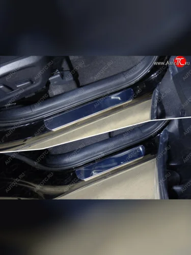 Накладки на пороги ТСС Тюнинг (Лист зеркальный) KIA Sorento UM/Prime рестайлинг (2018-2020)