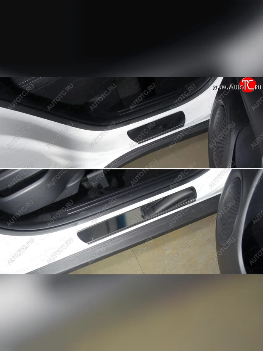 Накладки на порожки салона ТСС Тюнинг KIA Soul PS рестайлинг (2017-2019) (Лист зеркальный)  в Керчи Республика Крым